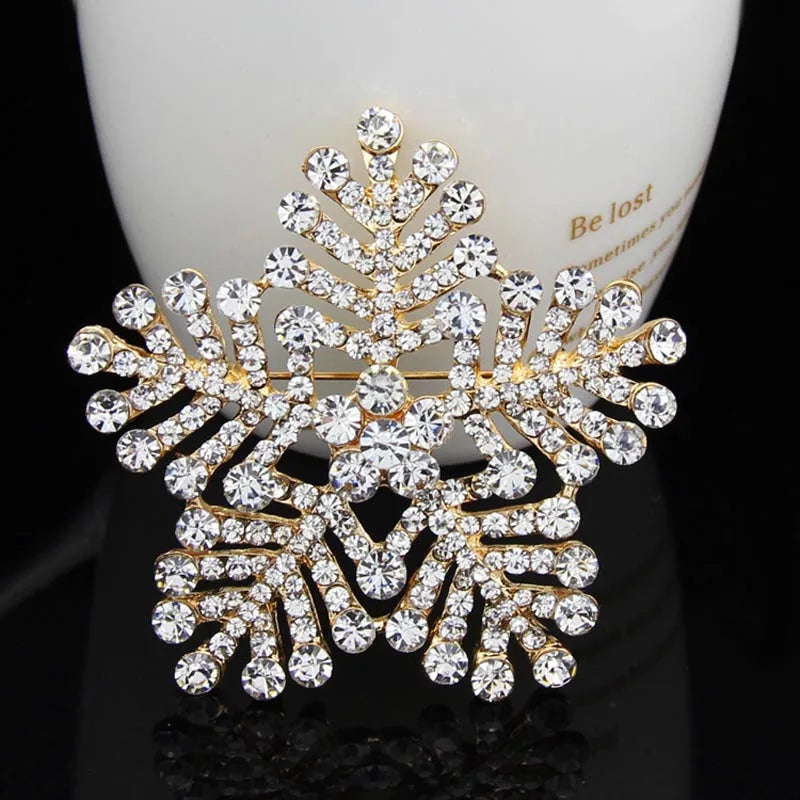 Gemstone Flower Pin Brooch Diamante Rhinestone Wedding Brooch Pins Women Broach