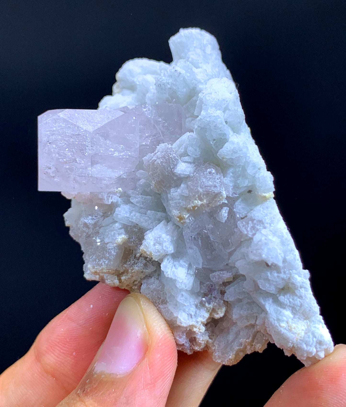 Natural Terminated Pink Morganite Crystal On Albite From Afghanistan - 55 Gram