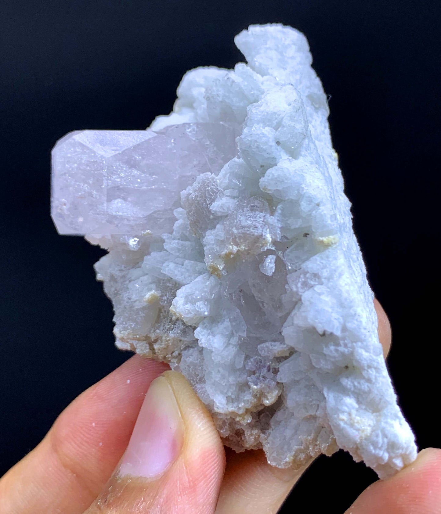 Natural Terminated Pink Morganite Crystal On Albite From Afghanistan - 55 Gram