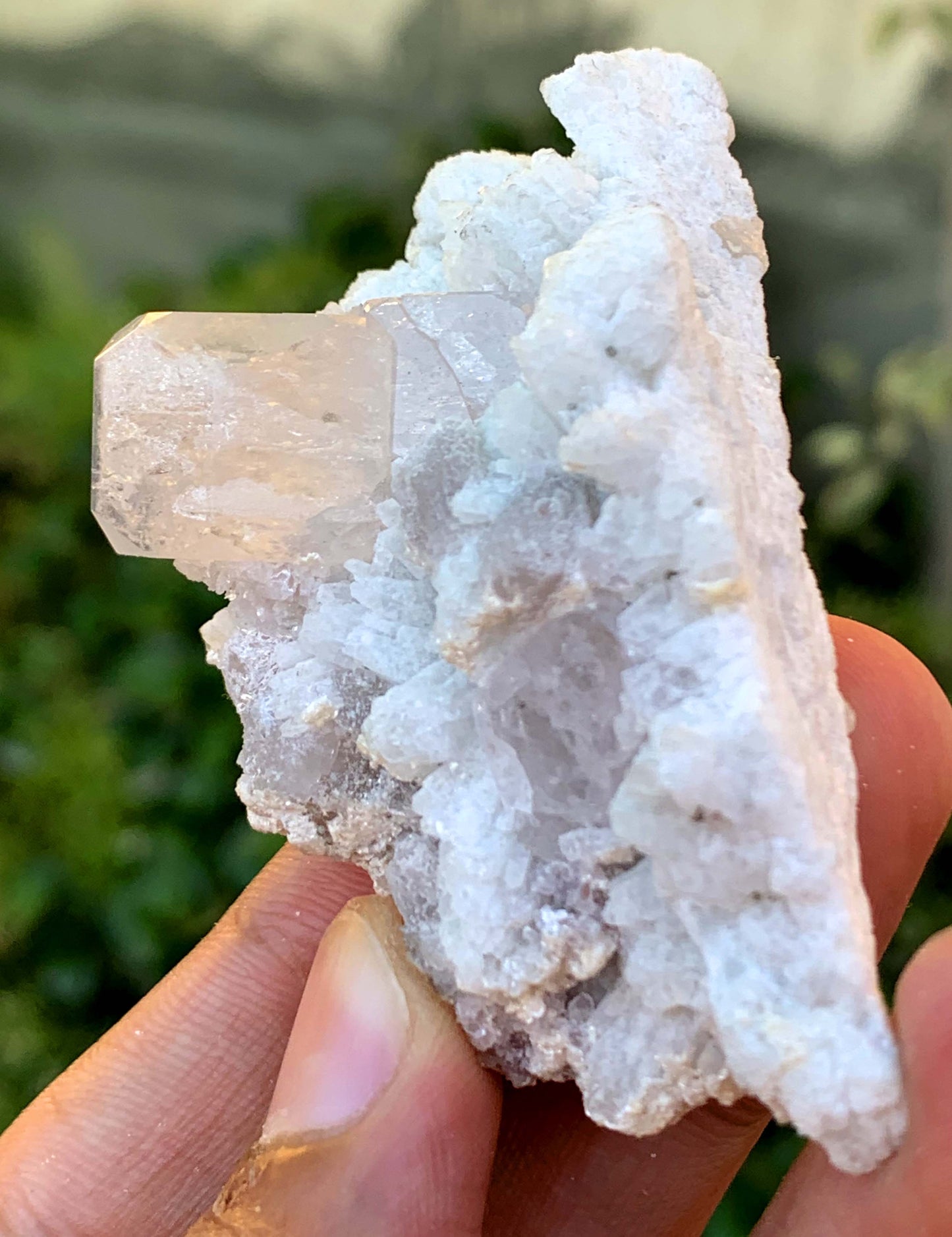 Natural Terminated Pink Morganite Crystal On Albite From Afghanistan - 55 Gram