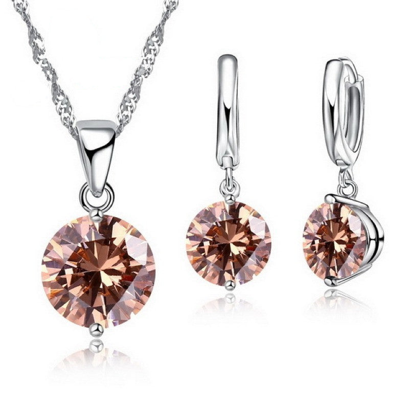 Sterling Silver Pendant Necklace Earrings Set