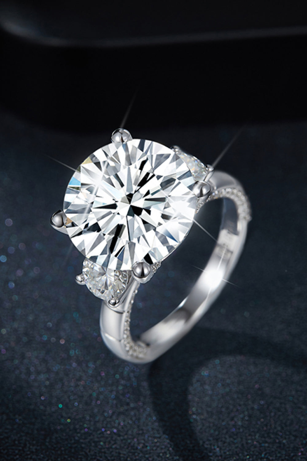 Moissanite Platinum-Plated Ring