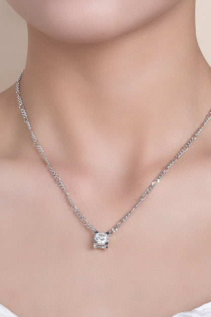 Moissanite 925 Sterling Silver Pendant Necklace