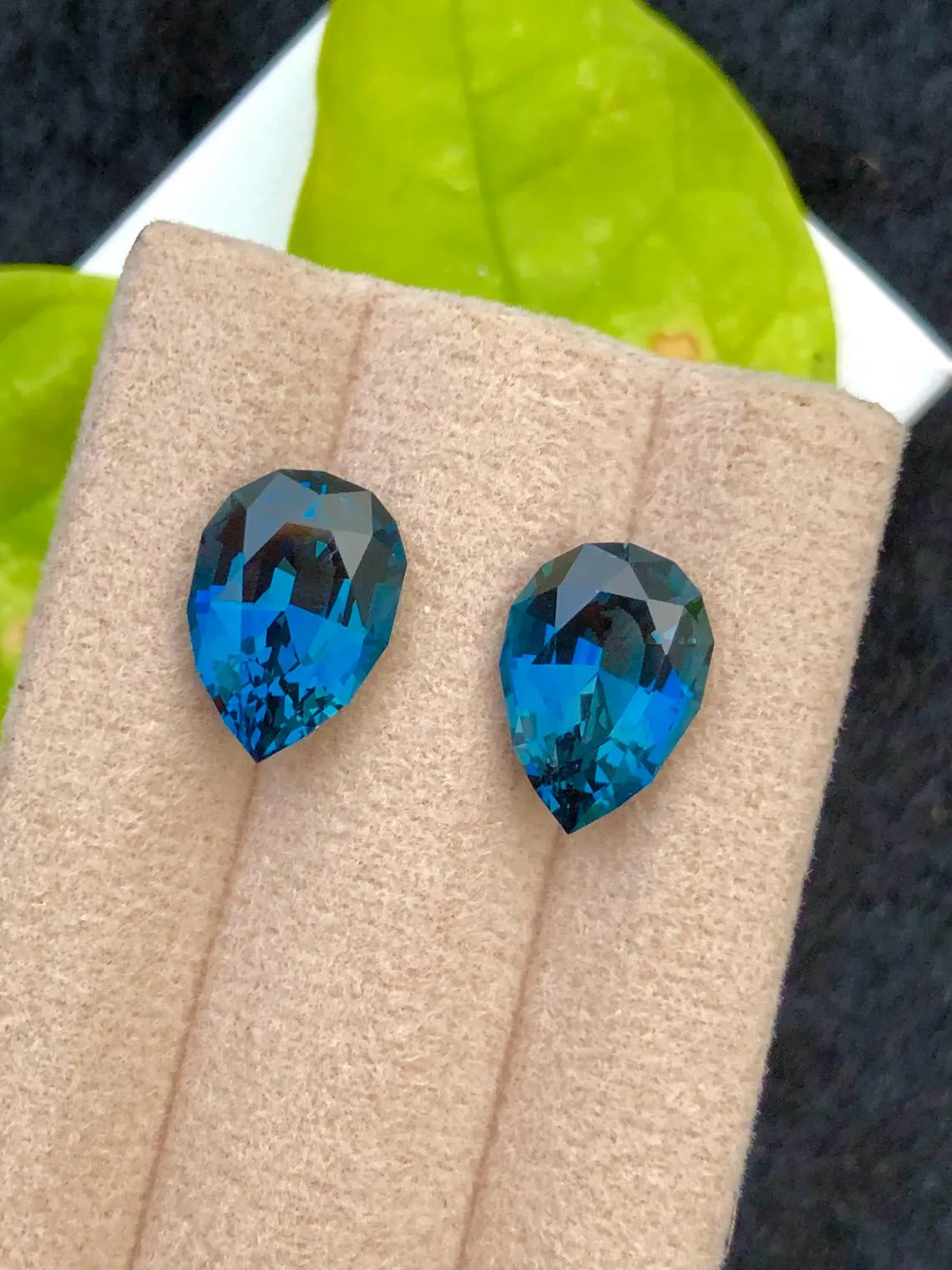 London Pear Cut Blue Topaz Loose Gemstone pair, Topaz Wedding Jewelry Making