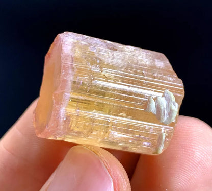 Pink Cap Orange Tourmaline Crystal from Afghanistan