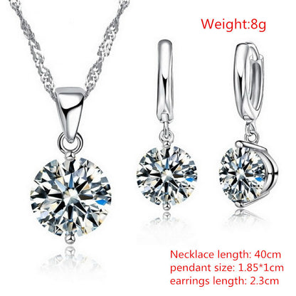 Sterling Silver Pendant Necklace Earrings Set