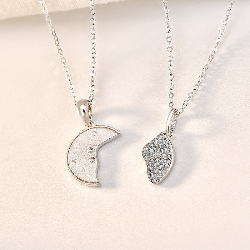 Hot CZ Letters Become One Round 925 Sterling Silver Promise Necklace