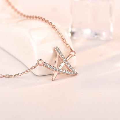 Sweet CZ Irregular Star New 925 Sterling Silver Necklace