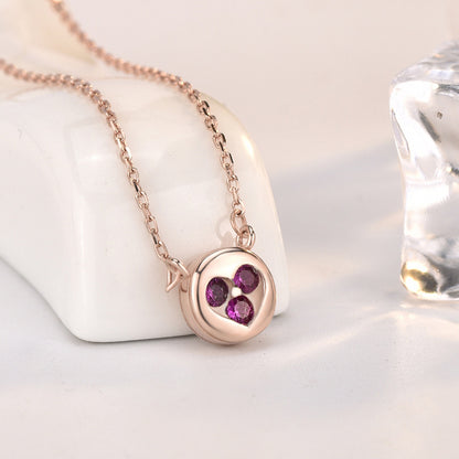 Hot Mini Pink CZ Heart 925 Sterling Silver Necklace