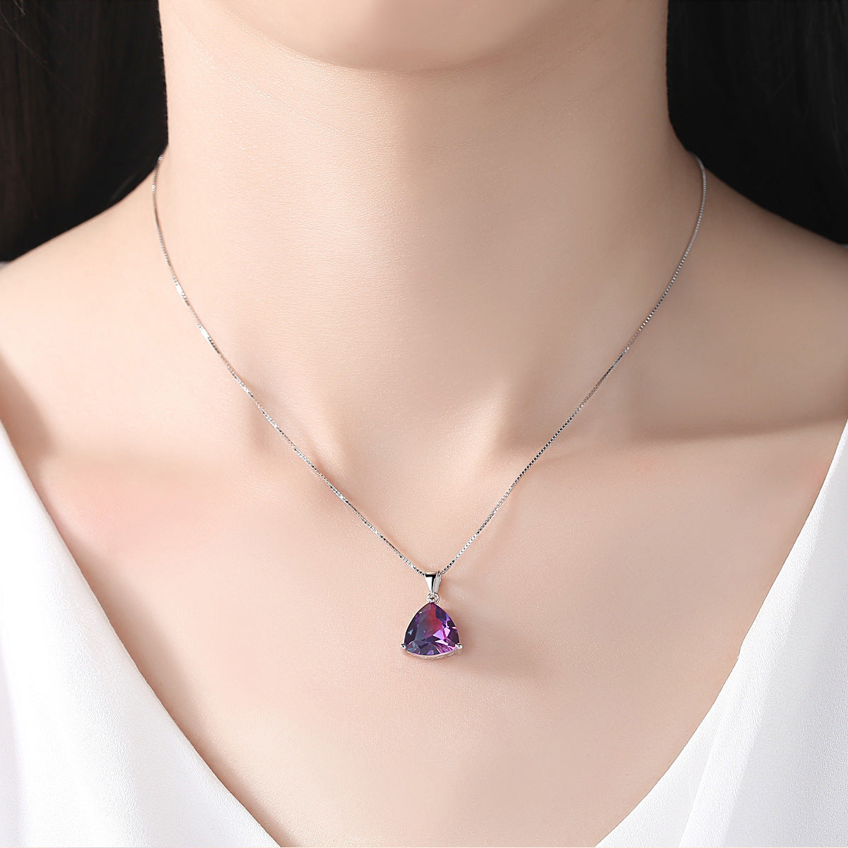 Silver Necklaces & Gem Pendants Women Jewelry