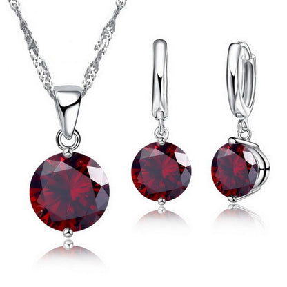 Sterling Silver Pendant Necklace Earrings Set