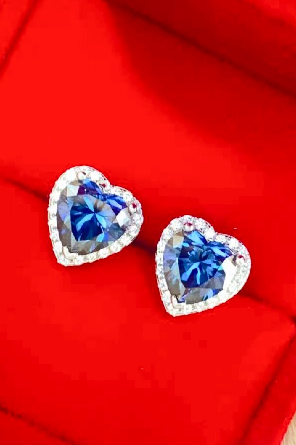 Moissanite Heart-Shaped Stud Earrings