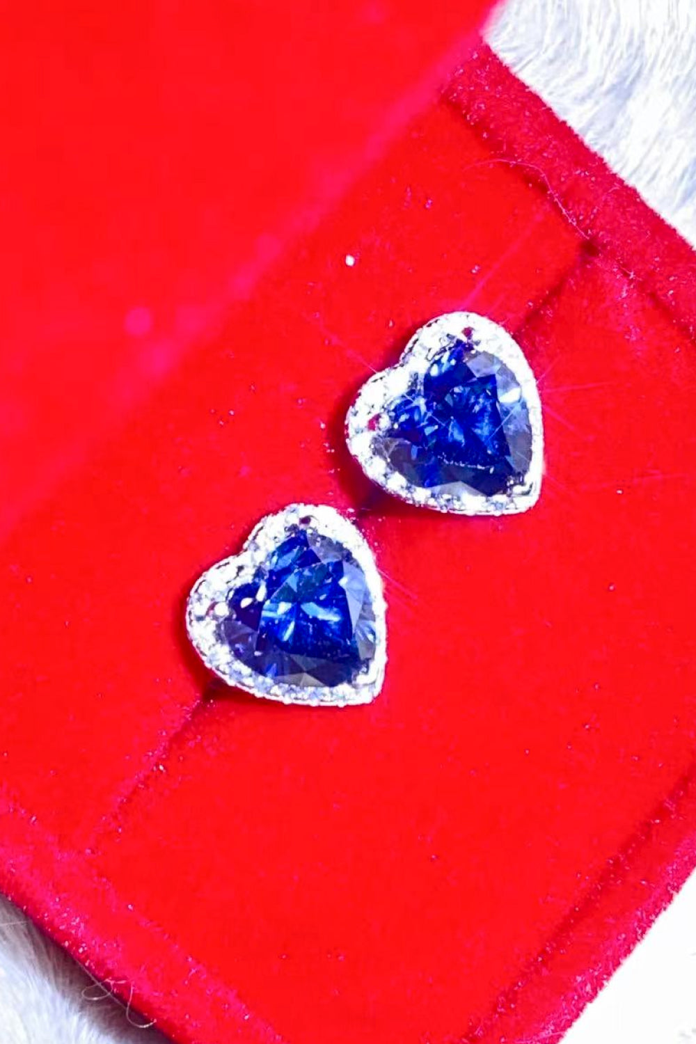 Moissanite Heart-Shaped Stud Earrings