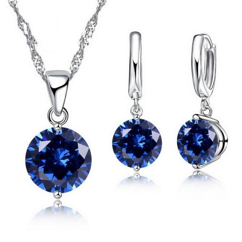 Sterling Silver Pendant Necklace Earrings Set