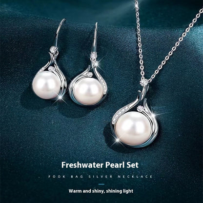 Silver Natural  Pearl Necklace Luxury Niche Chain Jewelry