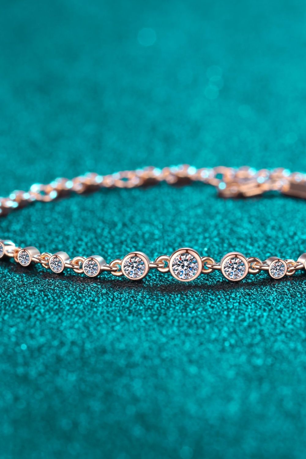 Sterling Silver Inlaid Moissanite Bracelet