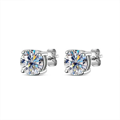 Moissanite Earring S925 Sterling Sliver Plated with 18k White Gold