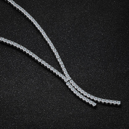 Moissanite Necklace for Women with GRA s925 Sterling Sliver Plated 18k