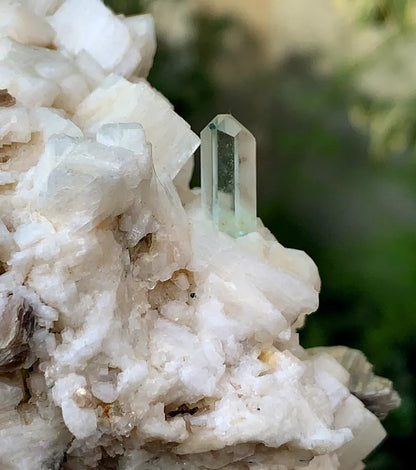 Diamond Cut Aquamarine on Microcline Feldspar Pakistan