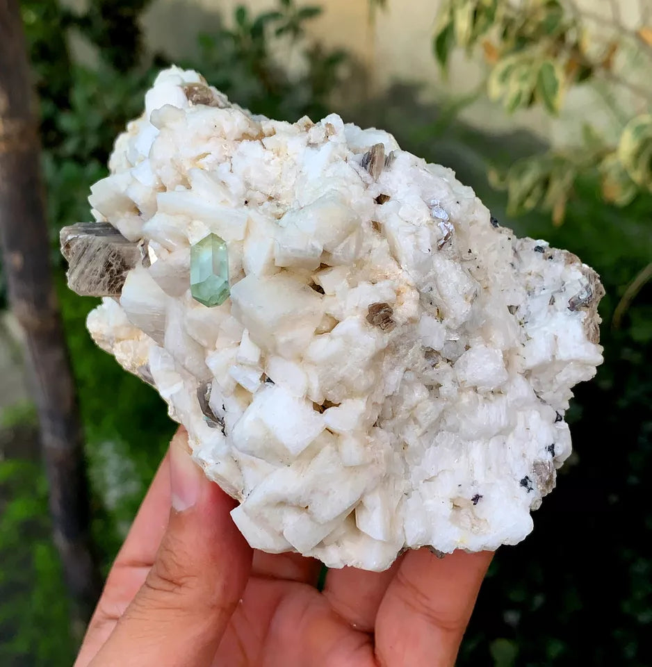 Diamond Cut Aquamarine on Microcline Feldspar Pakistan