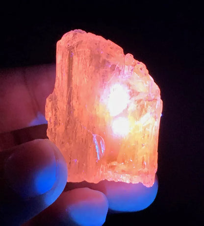 Etched Fluorescent Pink Kunzite Crystal from Nuristan Afghanistan