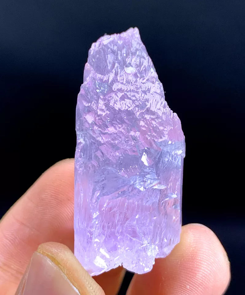 Etched Fluorescent Pink Kunzite Crystal from Nuristan Afghanistan