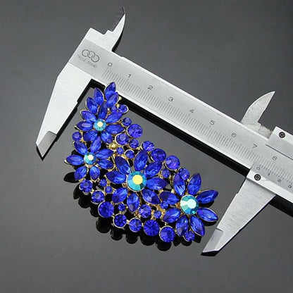 Gemstone Flower Pin Brooch Diamante Rhinestone Wedding Brooch Pins Women Broach