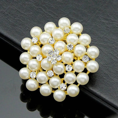 Gemstone Flower Pin Brooch Diamante Rhinestone Wedding Brooch Pins Women Broach