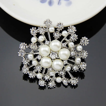 Gemstone Flower Pin Brooch Diamante Rhinestone Wedding Brooch Pins Women Broach