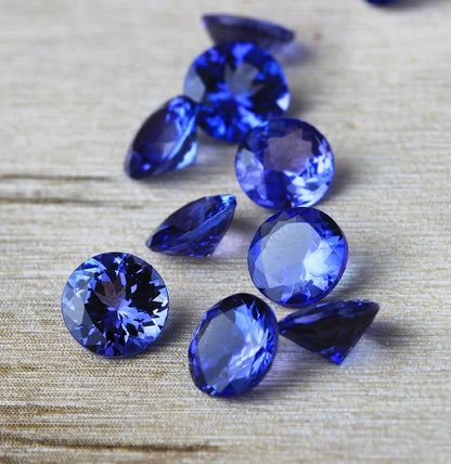 Natural tanzanite blue loose stone 6mm round cut for jewelry making