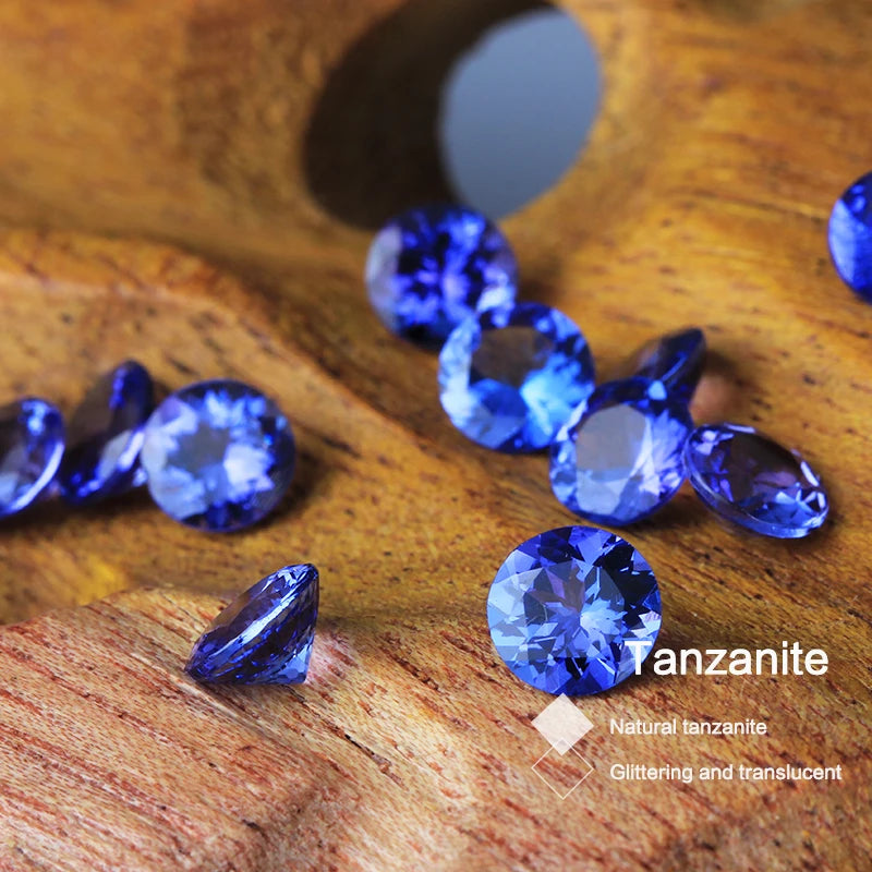 Natural tanzanite blue loose stone 6mm round cut for jewelry making