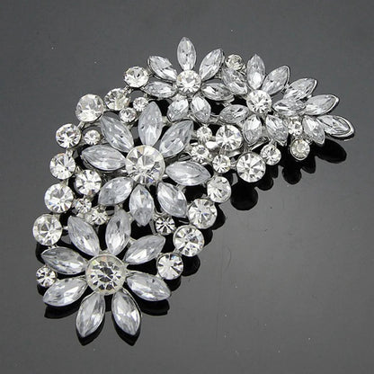 Gemstone Flower Pin Brooch Diamante Rhinestone Wedding Brooch Pins Women Broach