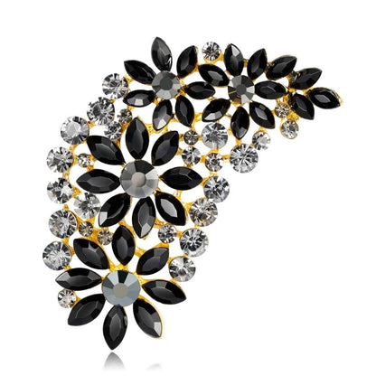 Gemstone Flower Pin Brooch Diamante Rhinestone Wedding Brooch Pins Women Broach