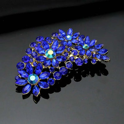 Gemstone Flower Pin Brooch Diamante Rhinestone Wedding Brooch Pins Women Broach