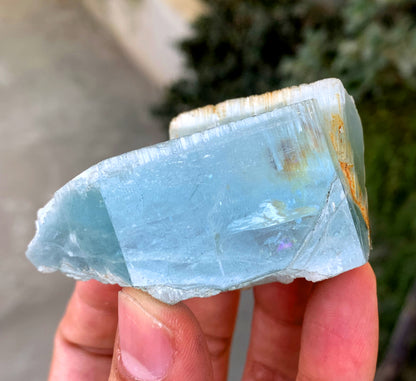 Natural Blue Aquamarine Twinned Crystal from Shigar valley Pakistan - 149 grams