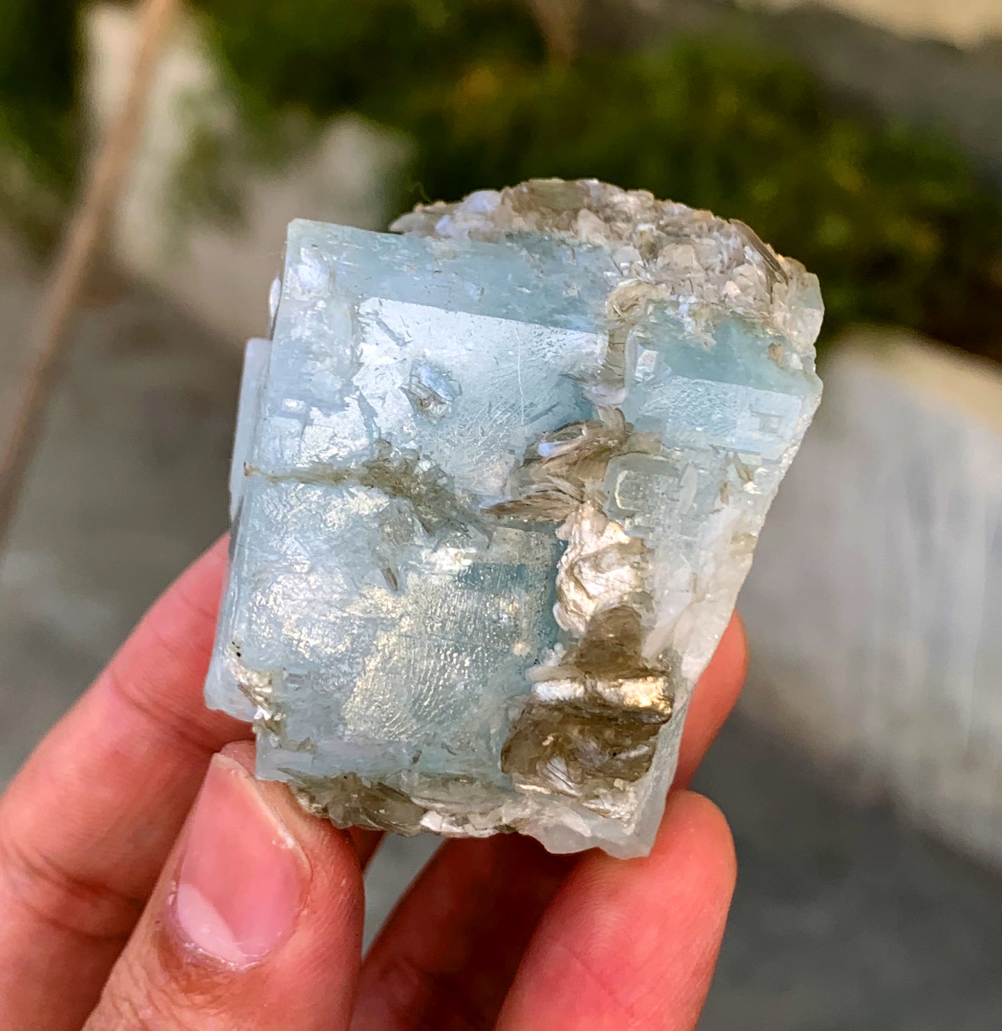 Sky Blue Aquamarine with Mica from Nagar valley Pakistan - 145 grams