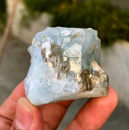 Sky Blue Aquamarine with Mica from Nagar valley Pakistan - 145 grams