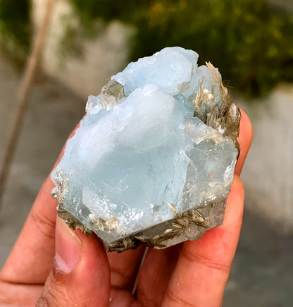 Sky Blue Aquamarine with Mica from Nagar valley Pakistan - 145 grams