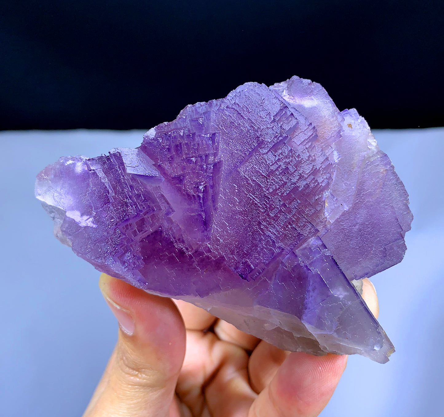 Purple Phanton Floater Fluorite, Fluorite with Stepwise Terminations - 259 grams