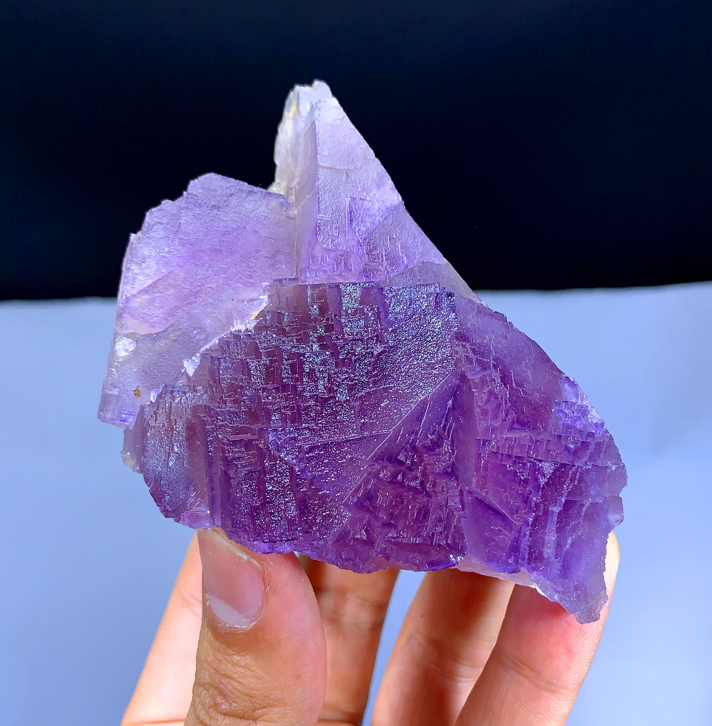 Purple Phanton Floater Fluorite, Fluorite with Stepwise Terminations - 259 grams