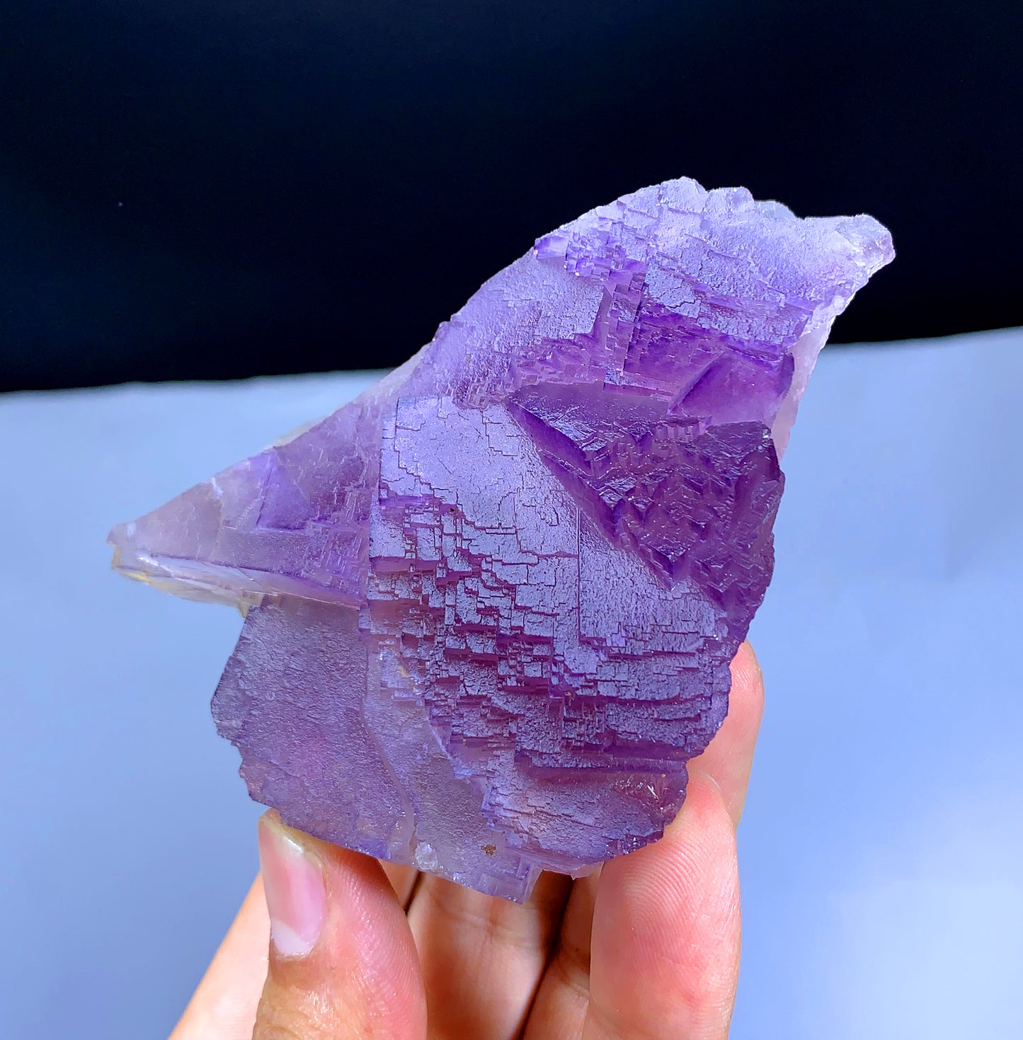 Purple Phanton Floater Fluorite, Fluorite with Stepwise Terminations - 259 grams