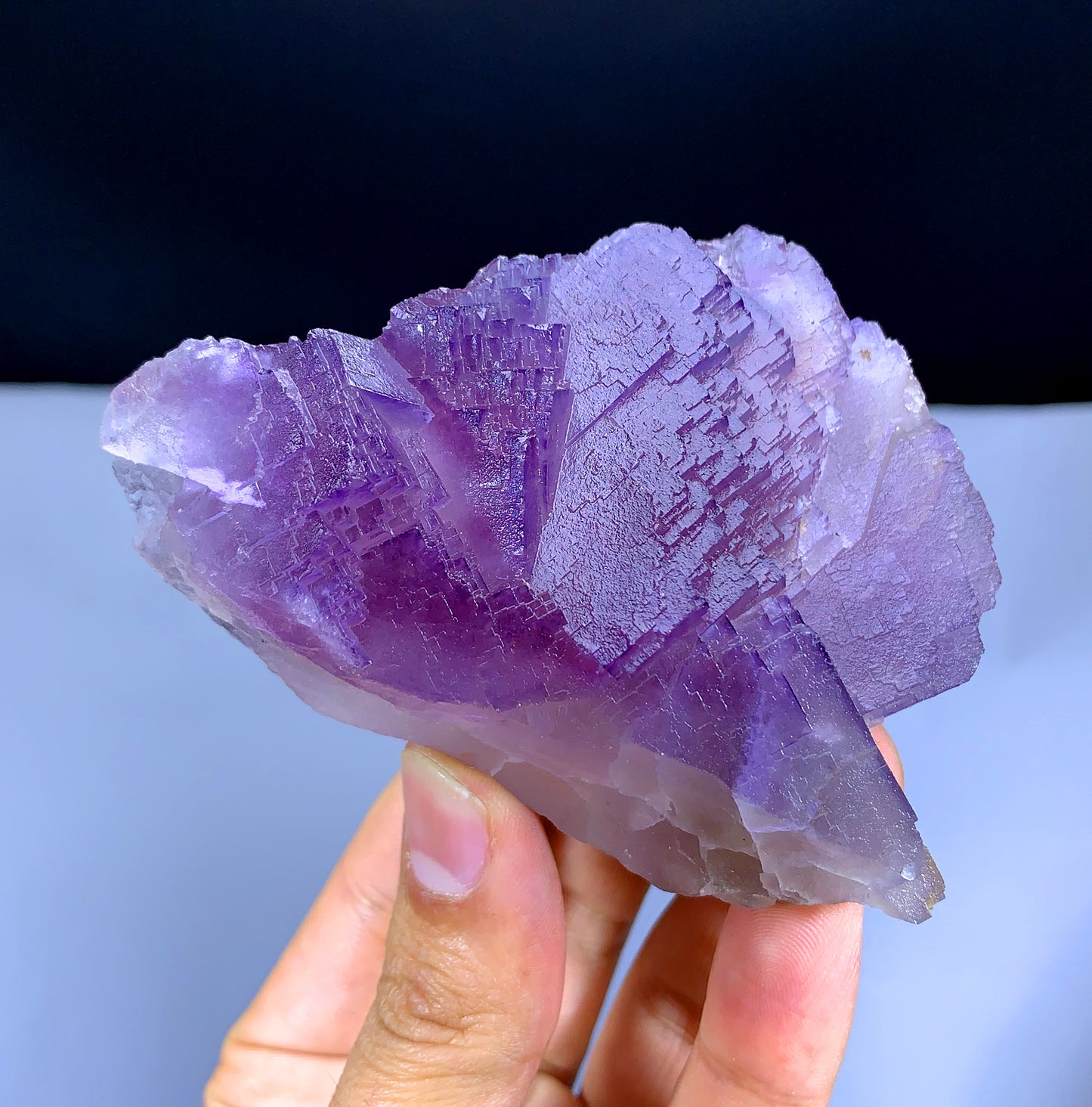 Purple Phanton Floater Fluorite, Fluorite with Stepwise Terminations - 259 grams