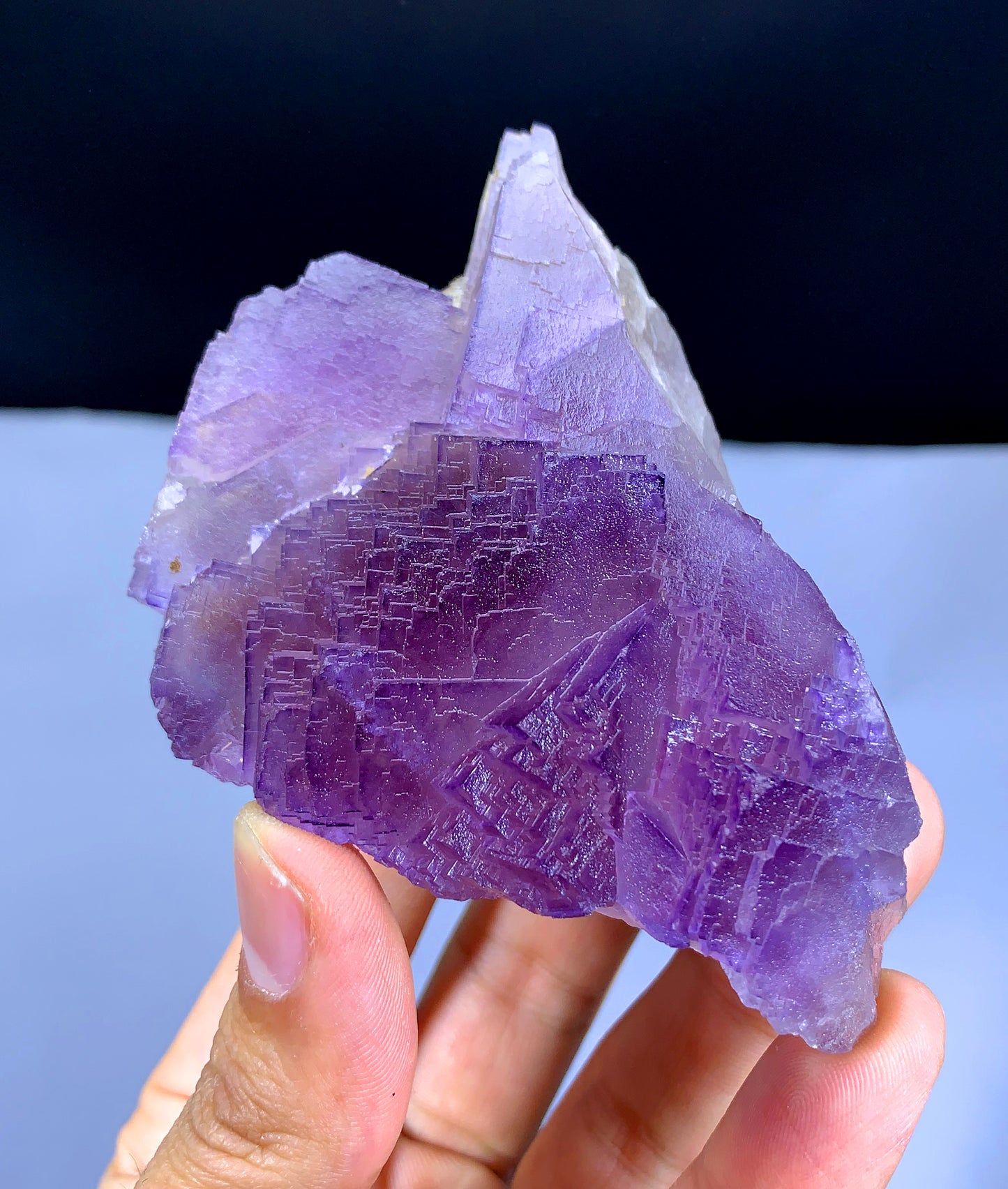 Purple Phanton Floater Fluorite, Fluorite with Stepwise Terminations - 259 grams