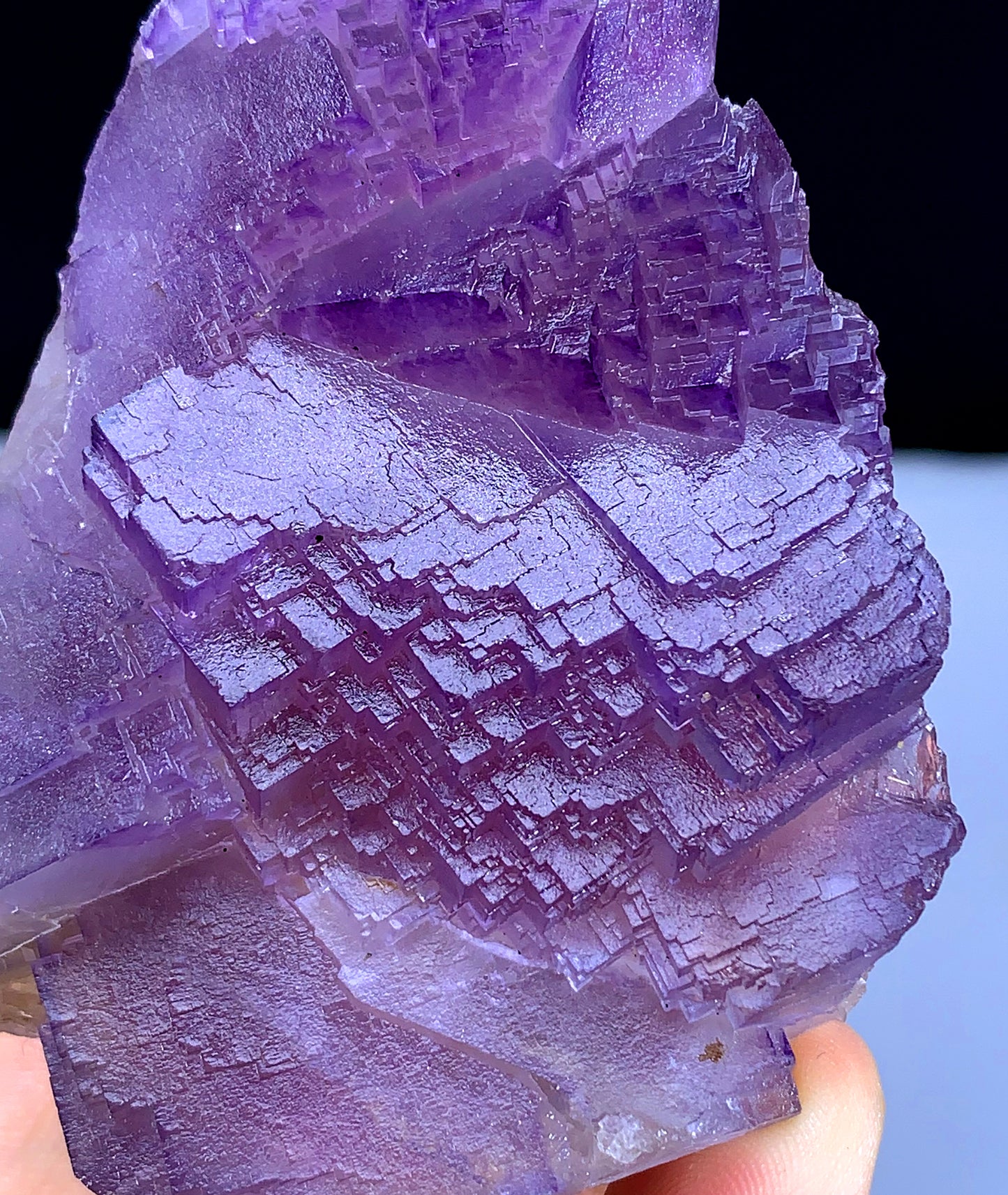 Purple Phanton Floater Fluorite, Fluorite with Stepwise Terminations - 259 grams