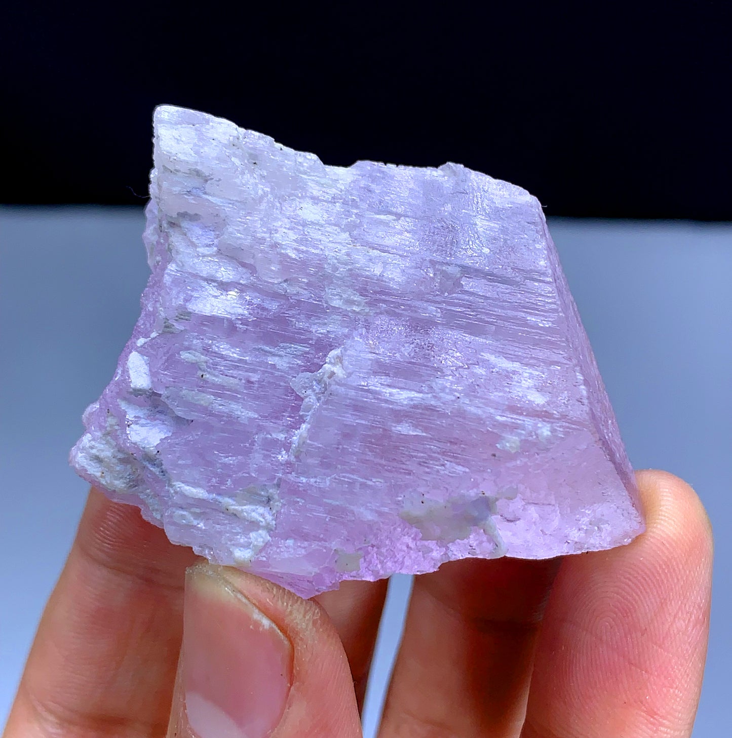 Natural Fluorescent Pink Kunzite Crystal from Afghanistan - 53 grams