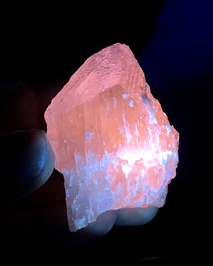 Natural Fluorescent Pink Kunzite Crystal from Afghanistan - 53 grams