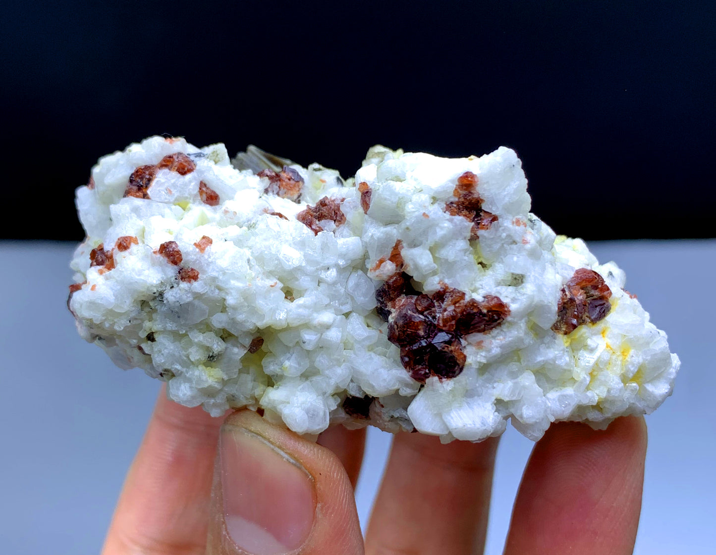 Natural Red Color Garnet Crystals on Matrix from Pakistan - 91 grams