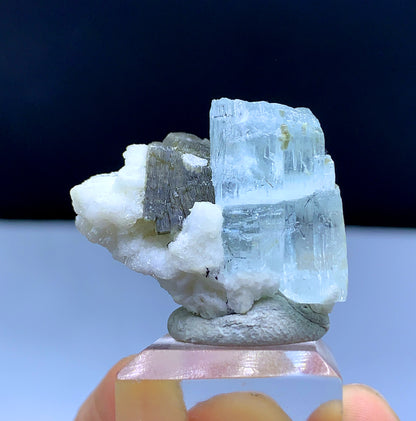 Sky Blue Aquamarine with Mica and Feldspar from Pakistan - 20 gram