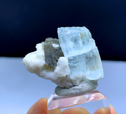 Sky Blue Aquamarine with Mica and Feldspar from Pakistan - 20 gram