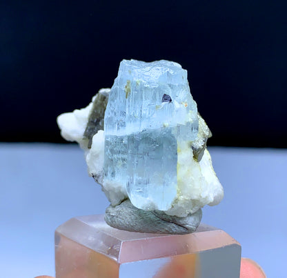 Sky Blue Aquamarine with Mica and Feldspar from Pakistan - 20 gram